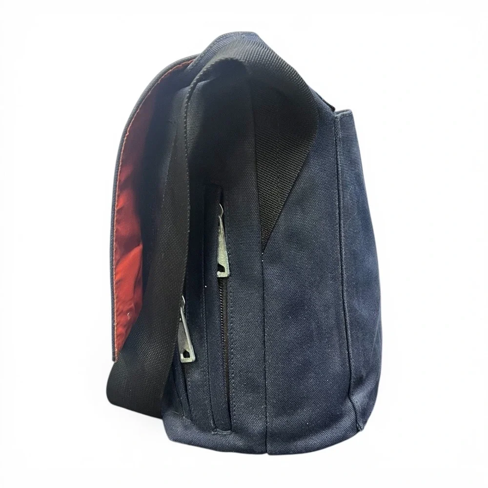 Jack Spade Greene St‎ Messenger Bag Navy Blue Canvas Laptop Commuter Bag